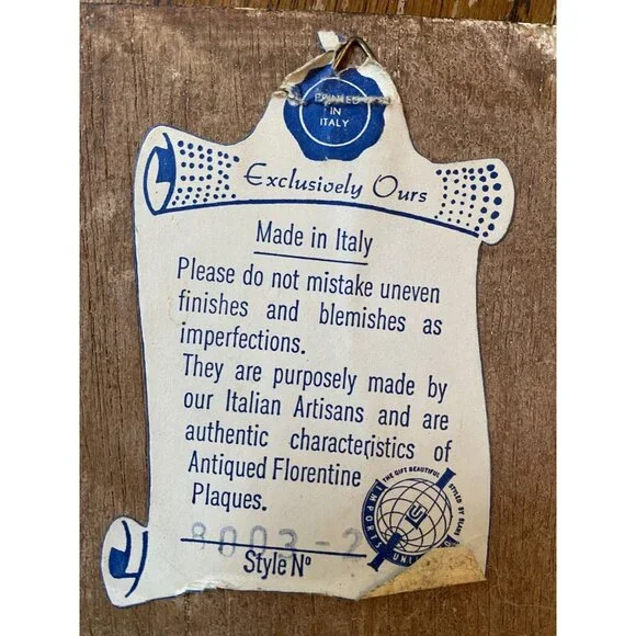 MCM Italian Florentine Gilded Gold Floral Wall Plaque - Picture 5 of 5